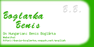 boglarka benis business card