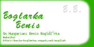 boglarka benis business card